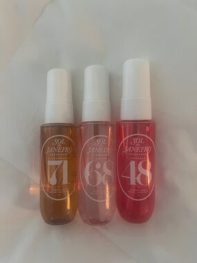 Sol de Janeiro Mini Perfume Mist Trio — Amber, Pink, Red Bottles
